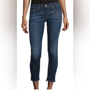 rag & bone capri skinny jeans with raw hem in orson wash sz27